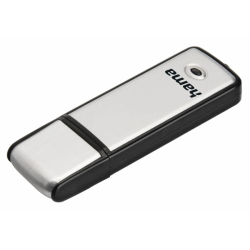 Hama Fancy 128GB USB 2.0 Flash Drive - Brushed Aluminium, Black/Silver Hama Fancy 128GB USB 2.0 Flash Drive - Brushed Aluminium, Black/Silver
